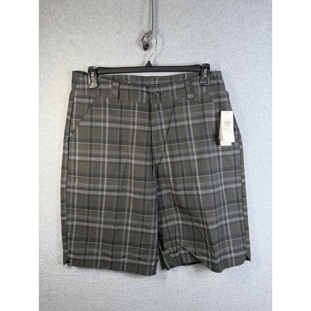 Alpine Design Shorts Mens 34 Black Plaid Chino Classic Fit Outdoor Cotton Casual